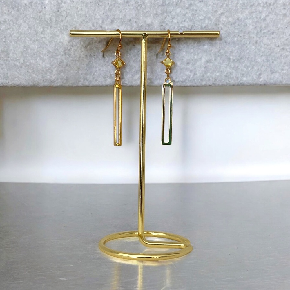 Golden Glow Geometric Earrings